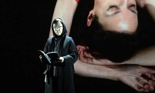 Staged Reading of THE MALADY OF DEATH: ÉCRIRE ET LIRE, directed by Haegue Yang, curated by Mobile M+: Live Art, Sunbeam Theatre Hong Kong, 2015, Photo by: Haegue Yang
